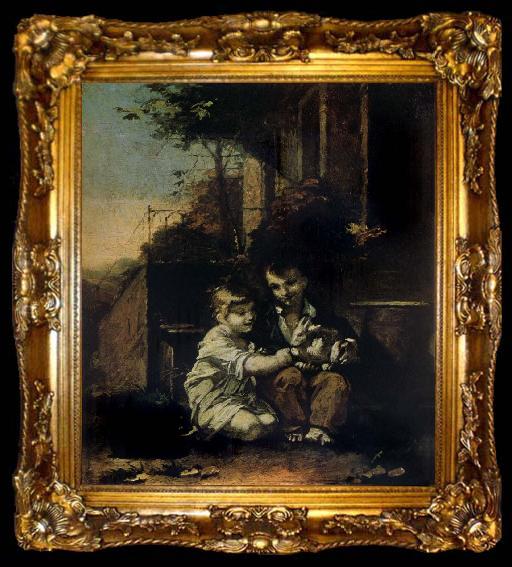 framed  Pierre-Paul Prud hon Children with a Rabbit, ta009-2